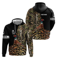 Custom Pheasant Hunting Hoodie with Woodland Forest Scene and Autumn Foliage Pattern - Wonder Print Shop