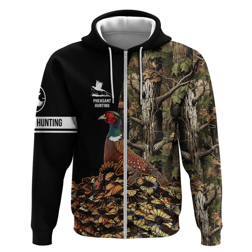 Custom Pheasant Hunting Hoodie with Woodland Forest Scene and Autumn Foliage Pattern - Wonder Print Shop