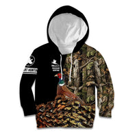 Custom Pheasant Hunting Kid Hoodie with Woodland Forest Scene and Autumn Foliage Pattern - Wonder Print Shop