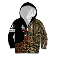 Custom Pheasant Hunting Kid Hoodie with Woodland Forest Scene and Autumn Foliage Pattern - Wonder Print Shop