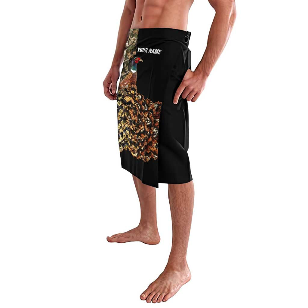 Custom Pheasant Hunting Lavalava with Woodland Forest Scene and Autumn Foliage Pattern - Wonder Print Shop