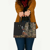 Pheasant Hunting Leather Bag with Woodland Forest Scene and Autumn Foliage Pattern - Wonder Print Shop