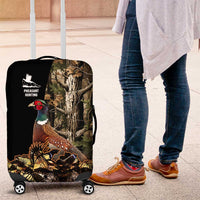 Pheasant Hunting Luggage Cover with Woodland Forest Scene and Autumn Foliage Pattern - Wonder Print Shop