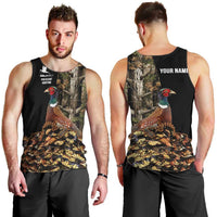 Custom Pheasant Hunting Men Tank Top with Woodland Forest Scene and Autumn Foliage Pattern - Wonder Print Shop