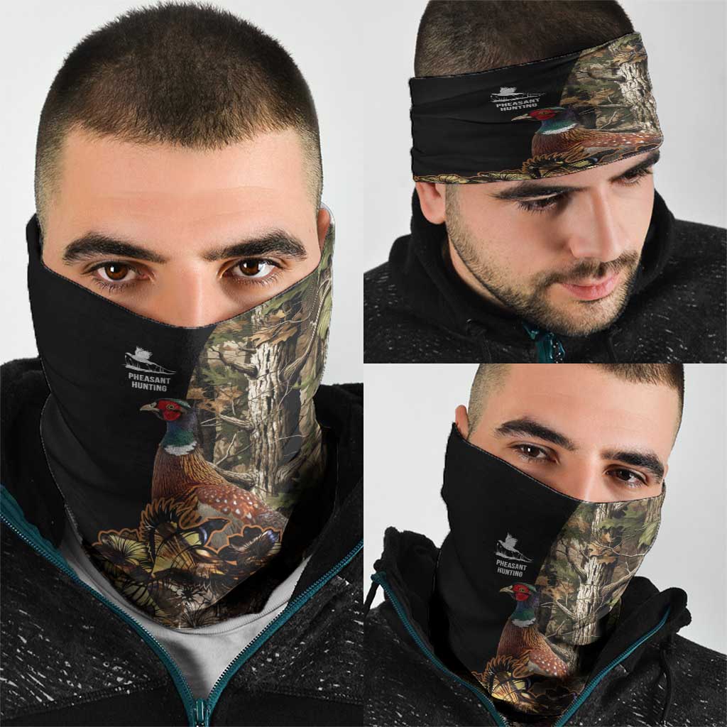Pheasant Hunting Neck Gaiter with Woodland Forest Scene and Autumn Foliage Pattern - Wonder Print Shop