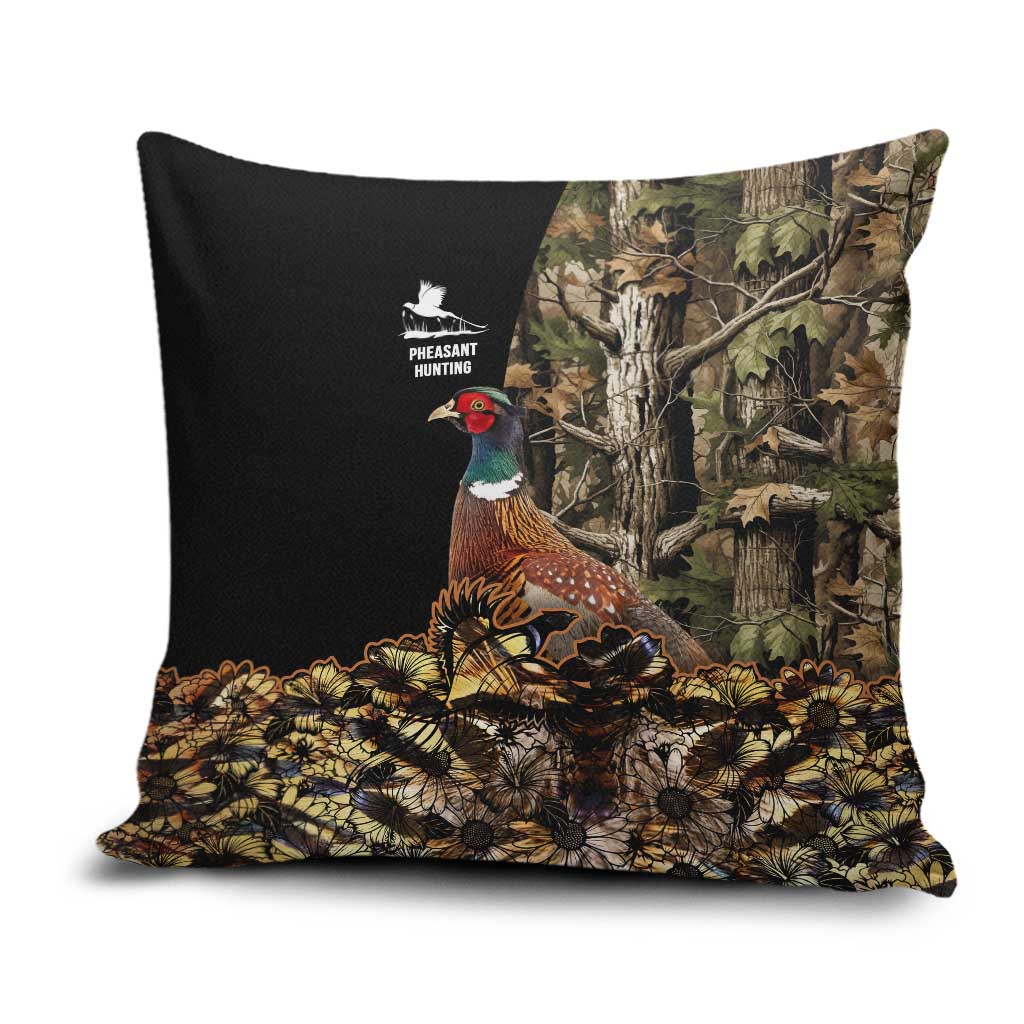 Pheasant Hunting Pillow Cover with Woodland Forest Scene and Autumn Foliage Pattern - Wonder Print Shop