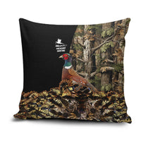 Pheasant Hunting Pillow Cover with Woodland Forest Scene and Autumn Foliage Pattern - Wonder Print Shop