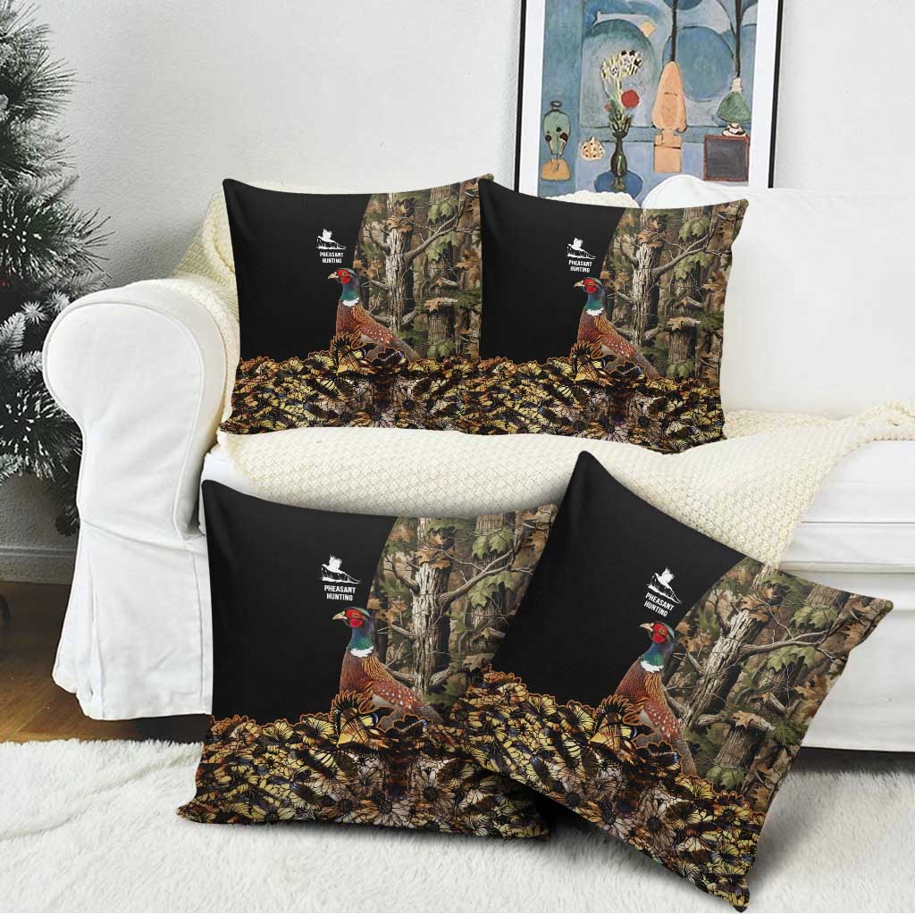 Pheasant Hunting Pillow Cover with Woodland Forest Scene and Autumn Foliage Pattern - Wonder Print Shop