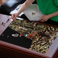 Pheasant Hunting Puzzle with Woodland Forest Scene and Autumn Foliage Pattern - Wonder Print Shop