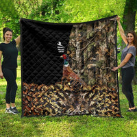 Pheasant Hunting Quilt with Woodland Forest Scene and Autumn Foliage Pattern - Wonder Print Shop