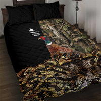 Pheasant Hunting Quilt Bed Set with Woodland Forest Scene and Autumn Foliage Pattern - Wonder Print Shop