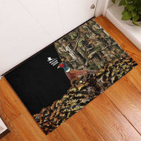 Pheasant Hunting Rubber Doormat with Woodland Forest Scene and Autumn Foliage Pattern - Wonder Print Shop