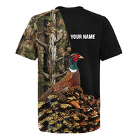 Custom Pheasant Hunting Rugby Jersey with Woodland Forest Scene and Autumn Foliage Pattern - Wonder Print Shop
