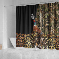 Pheasant Hunting Shower Curtain with Woodland Forest Scene and Autumn Foliage Pattern - Wonder Print Shop