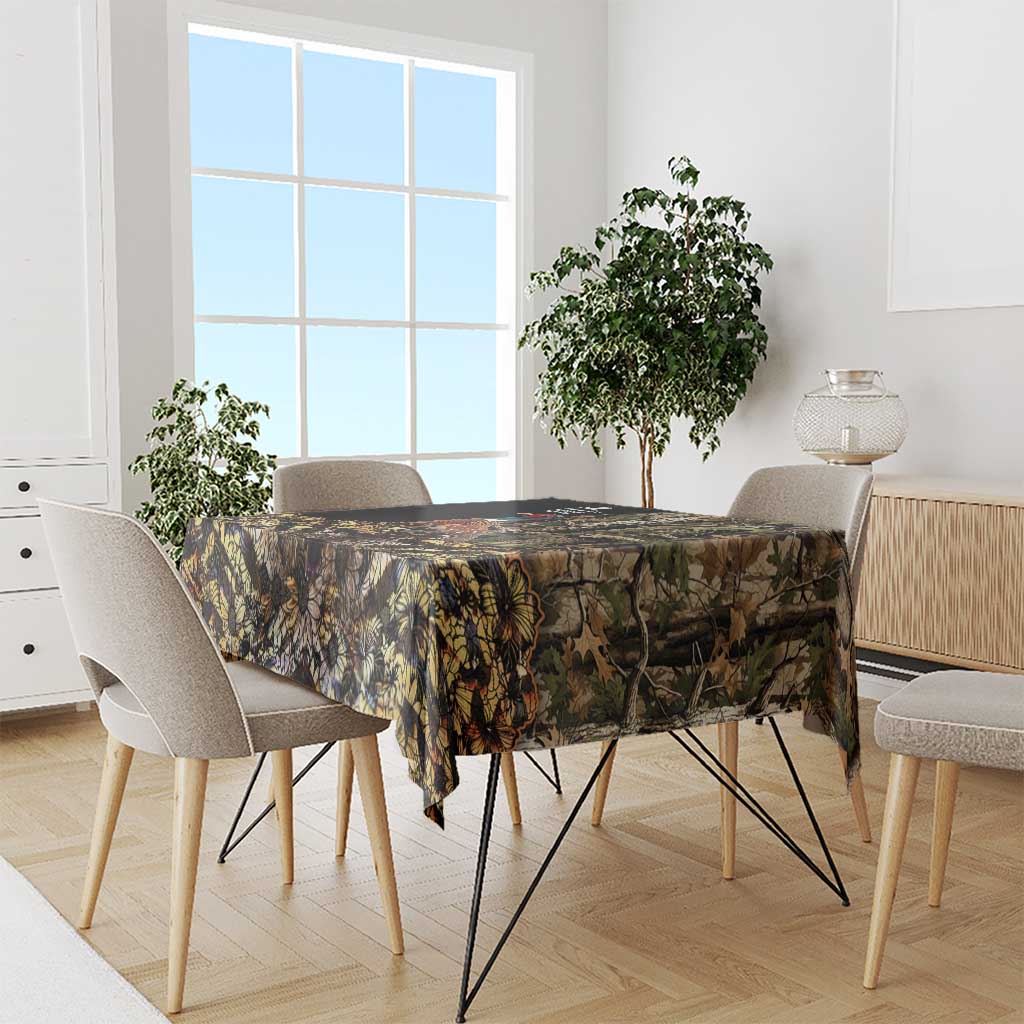 Pheasant Hunting Tablecloth with Woodland Forest Scene and Autumn Foliage Pattern - Wonder Print Shop