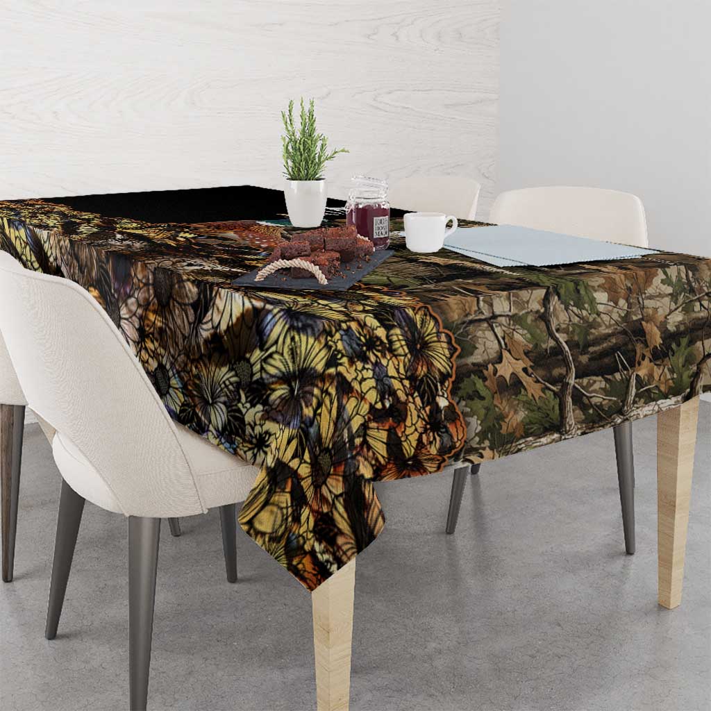 Pheasant Hunting Tablecloth with Woodland Forest Scene and Autumn Foliage Pattern - Wonder Print Shop
