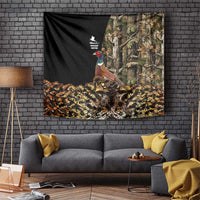 Pheasant Hunting Tapestry with Woodland Forest Scene and Autumn Foliage Pattern - Wonder Print Shop