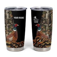 Custom Pheasant Hunting Tumbler Cup with Woodland Forest Scene and Autumn Foliage Pattern - Wonder Print Shop