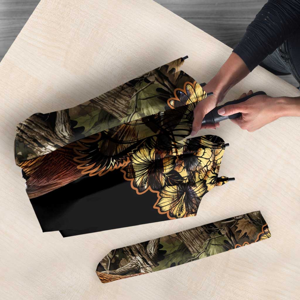 Pheasant Hunting Umbrella with Woodland Forest Scene and Autumn Foliage Pattern - Wonder Print Shop
