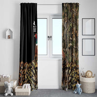 Pheasant Hunting Window Curtain with Woodland Forest Scene and Autumn Foliage Pattern - Wonder Print Shop
