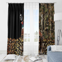 Pheasant Hunting Window Curtain with Woodland Forest Scene and Autumn Foliage Pattern - Wonder Print Shop