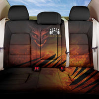 Custom Fiery Dragon Bowling Back Car Seat Cover with Flaming Ball and Hexagon Flame Pattern - Wonder Print Shop
