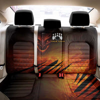 Custom Fiery Dragon Bowling Back Car Seat Cover with Flaming Ball and Hexagon Flame Pattern - Wonder Print Shop