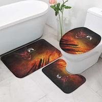 Custom Fiery Dragon Bowling Bathroom Set with Flaming Ball and Hexagon Flame Pattern - Wonder Print Shop