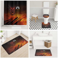 Custom Fiery Dragon Bowling Bathroom Set with Flaming Ball and Hexagon Flame Pattern - Wonder Print Shop