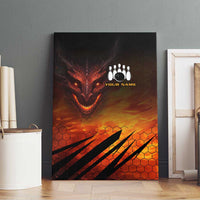 Custom Fiery Dragon Bowling Canvas Wall Art with Flaming Ball and Hexagon Flame Pattern - Wonder Print Shop