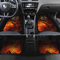Custom Fiery Dragon Bowling Car Mats with Flaming Ball and Hexagon Flame Pattern - Wonder Print Shop