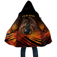 Custom Fiery Dragon Bowling Cloak with Flaming Ball and Hexagon Flame Pattern - Wonder Print Shop