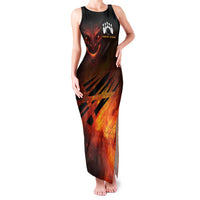 Custom Fiery Dragon Bowling Family Matching Tank Maxi Dress and Hawaiian Shirt with Flaming Ball and Hexagon Flame Pattern - Wonder Print Shop