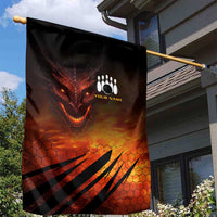 Custom Fiery Dragon Bowling Garden Flag with Flaming Ball and Hexagon Flame Pattern - Wonder Print Shop
