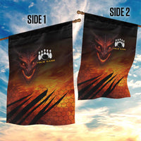 Custom Fiery Dragon Bowling Garden Flag with Flaming Ball and Hexagon Flame Pattern - Wonder Print Shop