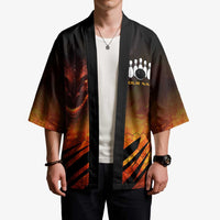 Custom Fiery Dragon Bowling Kimono with Flaming Ball and Hexagon Flame Pattern - Wonder Print Shop