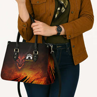 Custom Fiery Dragon Bowling Leather Bag with Flaming Ball and Hexagon Flame Pattern - Wonder Print Shop