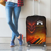Custom Fiery Dragon Bowling Luggage Cover with Flaming Ball and Hexagon Flame Pattern - Wonder Print Shop