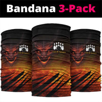 Custom Fiery Dragon Bowling Neck Gaiter with Flaming Ball and Hexagon Flame Pattern - Wonder Print Shop