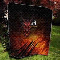 Custom Fiery Dragon Bowling Quilt with Flaming Ball and Hexagon Flame Pattern - Wonder Print Shop
