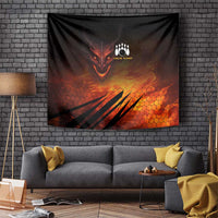 Custom Fiery Dragon Bowling Tapestry with Flaming Ball and Hexagon Flame Pattern - Wonder Print Shop