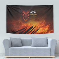 Custom Fiery Dragon Bowling Tapestry with Flaming Ball and Hexagon Flame Pattern - Wonder Print Shop