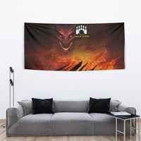 Custom Fiery Dragon Bowling Tapestry with Flaming Ball and Hexagon Flame Pattern - Wonder Print Shop