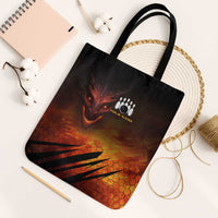 Custom Fiery Dragon Bowling Tote Bag with Flaming Ball and Hexagon Flame Pattern - Wonder Print Shop