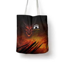 Custom Fiery Dragon Bowling Tote Bag with Flaming Ball and Hexagon Flame Pattern - Wonder Print Shop