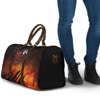 Custom Fiery Dragon Bowling Travel Bag with Flaming Ball and Hexagon Flame Pattern - Wonder Print Shop