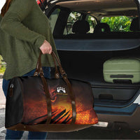 Custom Fiery Dragon Bowling Travel Bag with Flaming Ball and Hexagon Flame Pattern - Wonder Print Shop