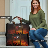 Custom Fiery Dragon Bowling Travel Bag with Flaming Ball and Hexagon Flame Pattern - Wonder Print Shop