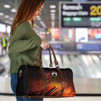 Custom Fiery Dragon Bowling Travel Bag with Flaming Ball and Hexagon Flame Pattern - Wonder Print Shop