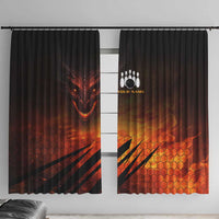 Custom Fiery Dragon Bowling Window Curtain with Flaming Ball and Hexagon Flame Pattern - Wonder Print Shop